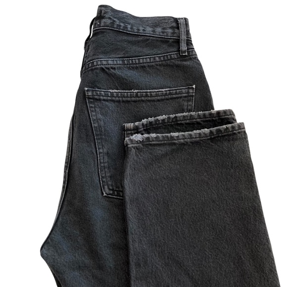 AGOLDE 90s Pinch Waist High Rise Distressed Jeans Straight Leg Black Wash - Picture 10 of 15